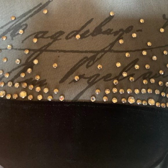 BLACK TADASHI COCKTAIL DRESS with mesh sleeves - Picture 2 of 8